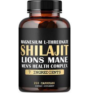 7 in 1 Shilajit 500mg Kompleks Kesehatan Pria 210 Kapsul Magnesium L-Threonate Lion's Mane Maca Formula Herbal Suplemen Energi - Product Image 2