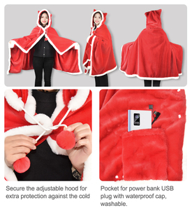 Mantón cálido de invierno alimentado por USB, <span class=keywords><strong>manta</strong></span> eléctrica calentada de franela, lana acolchada lavable con Banco de energía, gran oferta - Product Image 3
