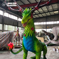 Modèle de dragon animatronique créatif en forme de fleur et de plante pour forêt féerique ou expositions d'animaux féeriques sur mesure, décoration extérieure