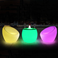 Pub utilisé en plastique créatif LED tabouret de bar