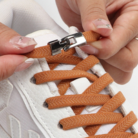 1 paire de lacets élastiques à boucle en métal pour baskets, lacets plats à enfiler et à enlever rapidement