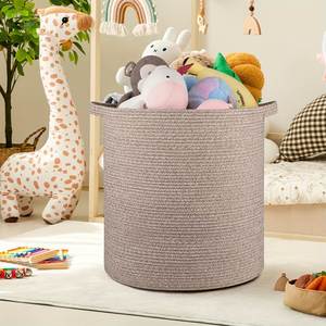 Vente chaude moderne carré coton chaîne tissé paniers à linge articles divers jouet panier de rangement Harajuku Zen Style haute poignée - Product Image 3