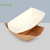 Senang02 – plateau en papier Kraft pour Hot-Dog 1/4 Lb, petite assiette en papier avec emballage en Pla