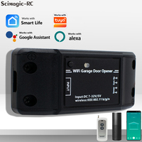 Interrupteur intelligent WiFi universel pour ouvre-porte de garage, compatible avec Tuya, module relais à code fixe et à code roulant 433 MHz, DC 7-32V