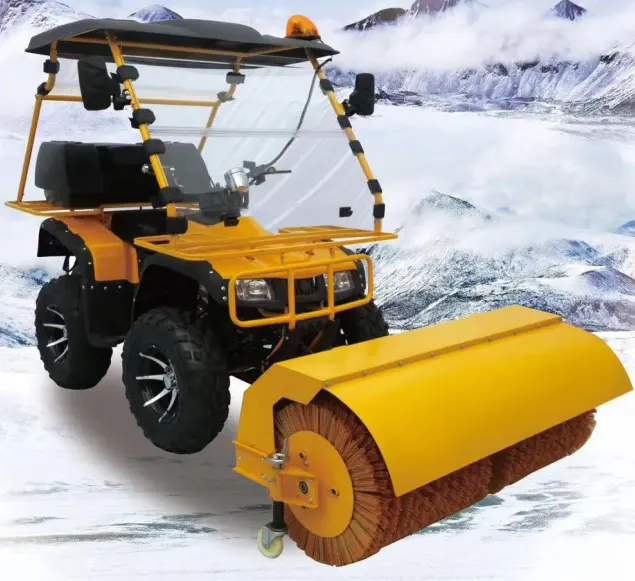 road snow sweeper brooms wheel loader road sweeper and drain cleaning with shaft steel wire snow sweeper
