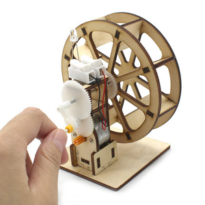 Kit de modèle de générateur à manivelle en bois, jouet éducatif scientifique pour enfants de 7 à 9 ans, apprentissage STEAM, expérience scientifique DIY - Product Image 2