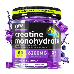 Private Label Muscle Building <b>Creatine</b> Monohydrate Gummy Halal Vegan 5000mg Pre Workout Muscle Growth Energy Boost Supplement - Product Image 1