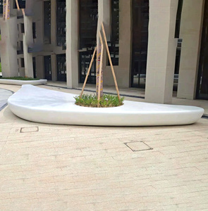 GRC Tree Pit <b>Benches</b> Fiberglass Modern Landscape Seating Outdoor Patio <b>Bench</b> Contemporary Design Durable outdoor furnitures - Product Image 3