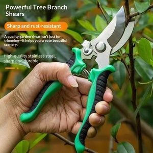 Tijeras de <span class=keywords><strong>Podar</strong></span> de Acero Inoxidable que Ahorran Esfuerzo y Cortadores de Ramas Gruesas <span class=keywords><strong>para</strong></span> el Cuidado de <span class=keywords><strong>Árboles</strong></span> Frutales y Flores - Verde/Negro/Plateado - Product Image 1
