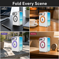 Funda Universal Transparente Plegable para iPhone 18 Fold 18 Pro Max, Soporte Metálico Giratorio de 360 Grados, Antipolvo y Antigolpes