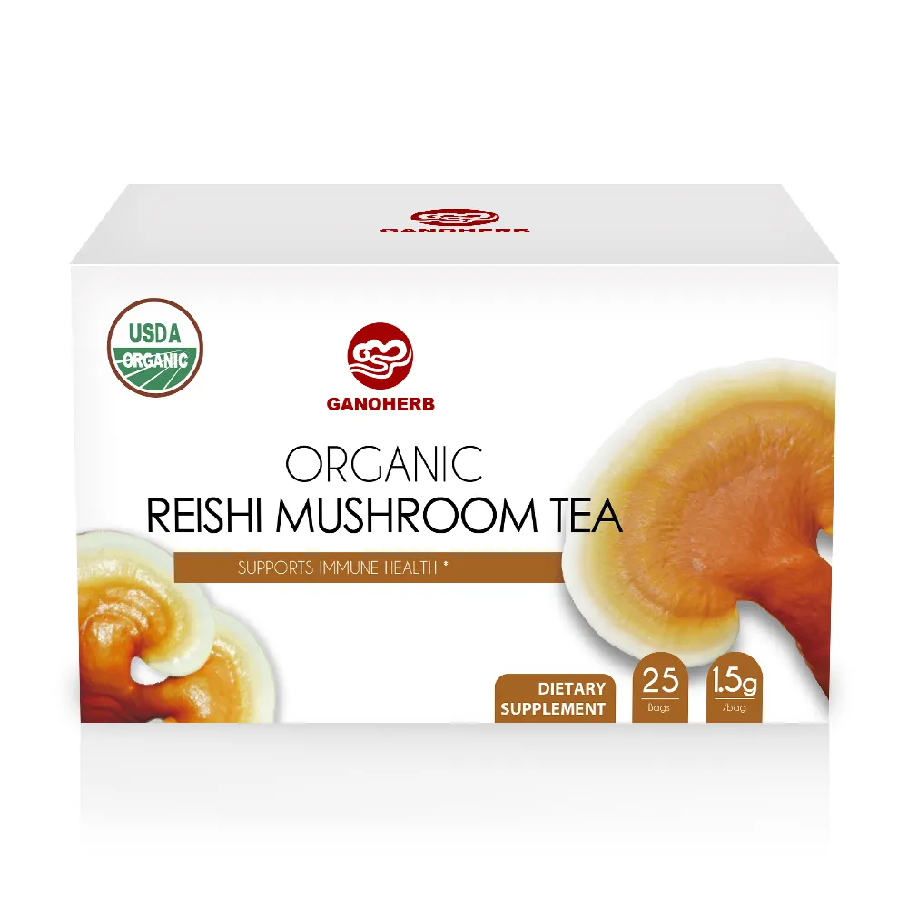 Label pribadi OEM jamur Herbal 100% teh organik alami Reishi Herbal Ganoderma