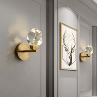 Applique Murale LED en Cristal avec Lumière Blanc Chaud, Design Simple et Moderne pour Chambre à Coucher, Chevet, Salon, Couloir, Mur de Fond - Luxe