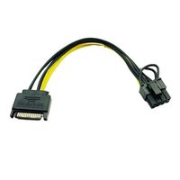 Cable Adaptador de Alimentación HK-HHT de Alta Calidad, SATA de 15 Pines a 8 Pines (6+2), 18AWG, 20cm, para Tarjeta Gráfica Electrónica
