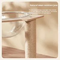 Maison pour chat moderne, compacte, en tissu écologique, intégrée au carton, type capsule spatiale, avec structure d'escalade, griffoir et jouets pour animaux de compagnie