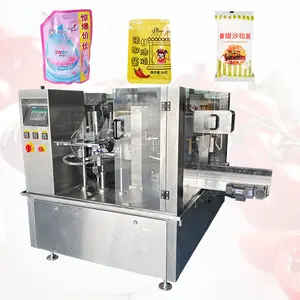Máquina automática para sacos pré-fabricados de detergente líquido, empacotadora com zíper, sacola pré-fabricada para sacos com zíper