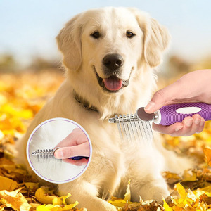 <span class=keywords><strong>Pettine</strong></span> Professionale OEM Personalizzato con LOGO <span class=keywords><strong>per</strong></span> la Rimozione del Pelo Morto di Animali Domestici, con Lame di Sicurezza in Acciaio Inossidabile da 2,5 Pollici, Strumento Spazzola <span class=keywords><strong>per</strong></span> la Toelettatura di <span class=keywords><strong>Cani</strong></span> e Gatti - Product Image 2