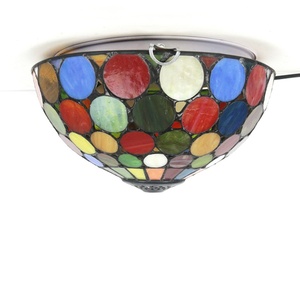 Lámpara de Techo de Estilo Tiffany con Pantalla de Vidrio de Colores de 12 Pulgadas, Marca LongHuiJing - Product Image 2