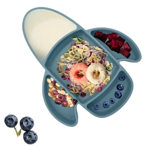 Usine En Gros Bébé Silicone <span class=keywords><strong>Assiette</strong></span> Divisée De Qualité Alimentaire Silicone Enfant <span class=keywords><strong>Assiette</strong></span> Bébé Manger Ustensiles Vaisseau Spatial Forme Bébé <span class=keywords><strong>Plateau</strong></span> De Nourriture - Product Image 2
