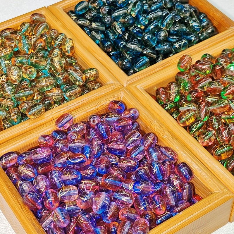 50pcs bag Brushed Jujube Beads Gold