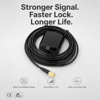 Antena Eksternal Tahan Air Aktif Anti Jamming Antena GNSS Antena Penerima GPS dengan Kabel RG174 Konektor SMA
