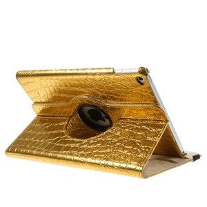 Vàng cho cá sấu kết cấu PU Leather Bìa trường hợp đối với <span class=keywords><strong>iPad</strong></span> không khí 2 360 độ ROTARY đứng Tablet Bìa - Product Image 5