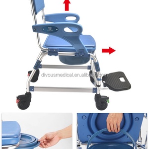 Portable Medical Wheelchair Elderly Patient Toilet <b>Chair</b> <b>Commode</b> <b>Chair</b> for Disabled People - Product Image 6