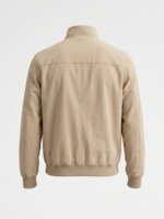 Blouson Bomber Homme Haute Qualité en Polyester Fini Toile, Couleur Unie, Col Montant Zippé, Coupe-Vent, Décontracté, Manches Longues, Respirant