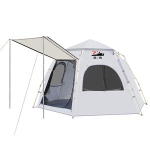 Tente hexagonale pop-up automatique à ouverture rapide, imperméable, pour camping en plein air, simple couche, épaissie, résistante à la pluie 3000 mm - Product Image 3