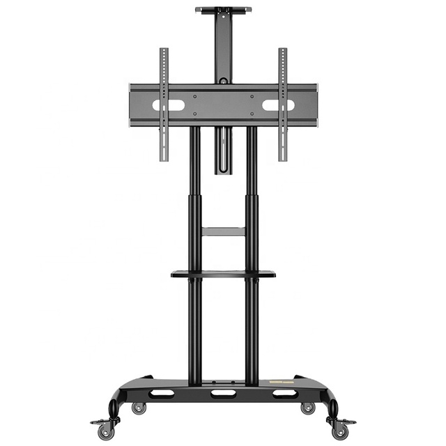 KALOC 180 Height Adjustable TV Stand Movable with Wheels Rolling Mobile Cart Fits  55"-80" Inches Screen Size