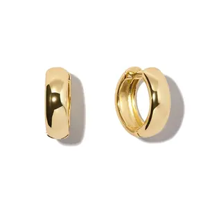 Wholesale wide chunky gold hoop earrings 925 silver earings for women 2021