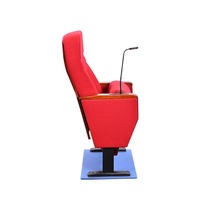Chaises d'auditorium avec tablette d'écriture et microphones, chaise de théâtre avec microphone