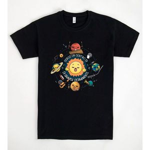 T-shirt Center Of Gravity nera unisex per adulti taglia media - Product Image 1