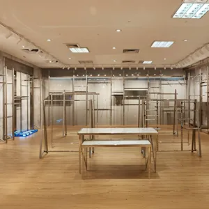 Trendy Fashion Retail Boutique Shop Furniture Custom Clothes Display Racks For Clothing Store Design