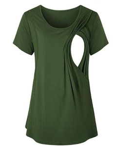 Abbigliamento da notte estivo per allattamento comodo da <span class=keywords><strong>donna</strong></span> in gravidanza abbigliamento <span class=keywords><strong>premaman</strong></span> <span class=keywords><strong>pigiama</strong></span> a manica corta pantaloncini da allattamento tinta unita - Product Image 4