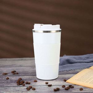 Stainless Steel Tumbler Vacuum Flask With Silicone Sleeve Thermal Insulation Travel <b>Cup</b> 12-24 Hours Minimalist Design - Product Image 5