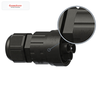 Connecteur rond à visser mâle 4 broches Exceedconn IP68 450V AC pour éclairage LED extérieur