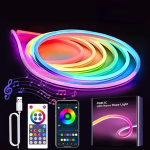 Tuya – cordon lumineux intelligent RGBIC, bande lumineuse, WiFi, synchronisation de la musique, 5050, étanche, 16 millions de couleurs, lampe DIY Compatible avec Alexa