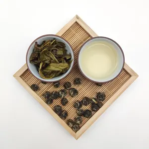 Jasmine chine thé vert de jasmin frais de marque supérieure thé vert blanc thé à saveur de fleur de thé boissons fleurs naturelles acceptées
