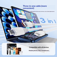 Câble de données 4-en-1 à charge rapide 60W avec conducteur en cuivre composite pour téléphones mobiles et tablettes Android (USB//Micro)