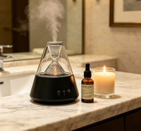 Diffuseur d'huiles essentielles en verre rafraîchissant avec parfum frais, atomiseur ultrasonique sans alcool, cadeau haut de gamme pour la maison
