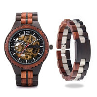 Logo personnalisé boîte oem montre automatique en bois design mécanique de luxe fait main