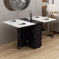 Table de cuisine mobile rectangulaire, combinaison simple de table et de chaises, table pliante télescopique moderne et simple pour petit appartement