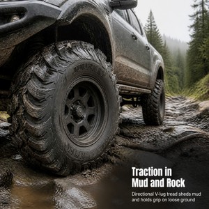 Gerichtete Geländereifen mit Tiefem V-Profil 37X12.50-16LT 8PR 120K Selbstreinigende Offroad-Reifen - Product Image 4