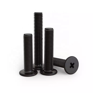 Vis de réglage en acier au carbone Vis à tête plate croisée noire à tête mince - Product Image 1