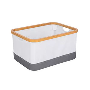 Collapsible <strong>Laundry</strong> Hamper, Bamboo Foldable <strong>Laundry</strong> Basket, Self Standing Storage Bag for Clothes, Toys, <strong>Books</strong> - Product Image 4