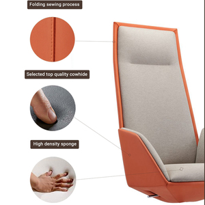 Silla giratoria de oficina de PU y cuero genuino, silla de oficina de diseño moderno Execellence Boss Managers, silla de oficina ejecutiva con respaldo alto - Product Image 2