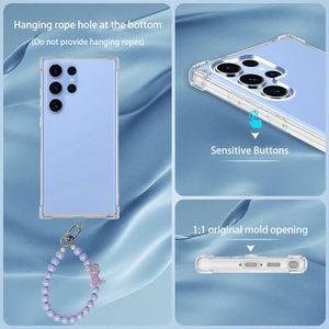 Custodia cellulare <span class=keywords><strong>trasparente</strong></span> per Samsung Galaxy S23 Ultra S25 S24 S22 Plus <span class=keywords><strong>S21</strong></span> + S20 FE <span class=keywords><strong>Cover</strong></span> <span class=keywords><strong>Cover</strong></span> Soft TPU con cordino - Product Image 4