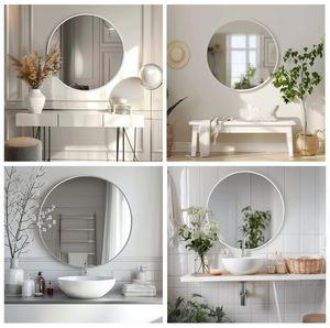 <b>Gold</b> <b>Frame</b> Modern Waterproof Bathroom Mirror with LED Lights 3 Colors for Wall Vanity Mirror Illumination - Product Image 6