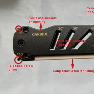 Afilador de Cuchillos Multifunción Yuyao, Mini, de Aleación ABS y Plástico, con Varilla de Carburo de Tungsteno y Cerámica, Portátil para Exteriores, con Ángulo Fijo - Product Image 3