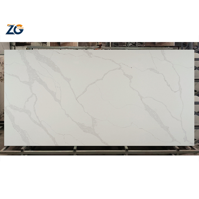 ZGSTONE Artificial Quartz Stone Big Slab Polished Surface Modern White Calacatta Kitchen Countertops